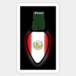 Peru Flag Christmas Light Magnet